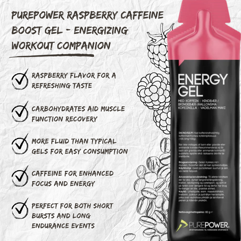 Load image into Gallery viewer, PurePower Energy Gel Raspberry with Caffeine (60g)
