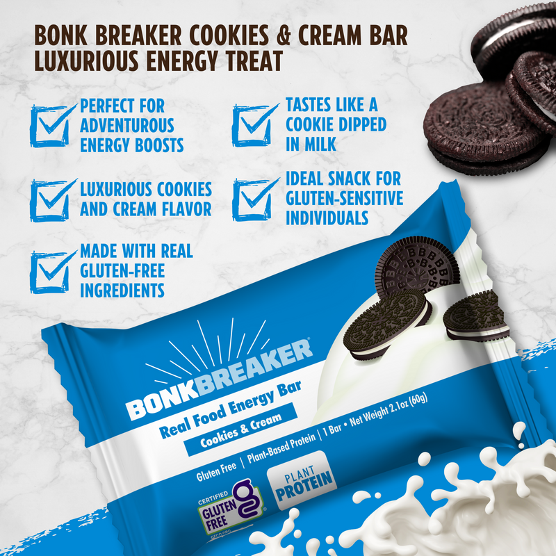 Load image into Gallery viewer, Bonk Breaker Energy Bar Cookies &amp; Cream (12x60g)
