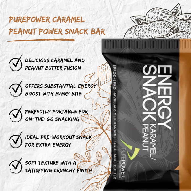 Load image into Gallery viewer, PurePower Energy Bar Caramel &amp; Peanut (12 x 60g)
