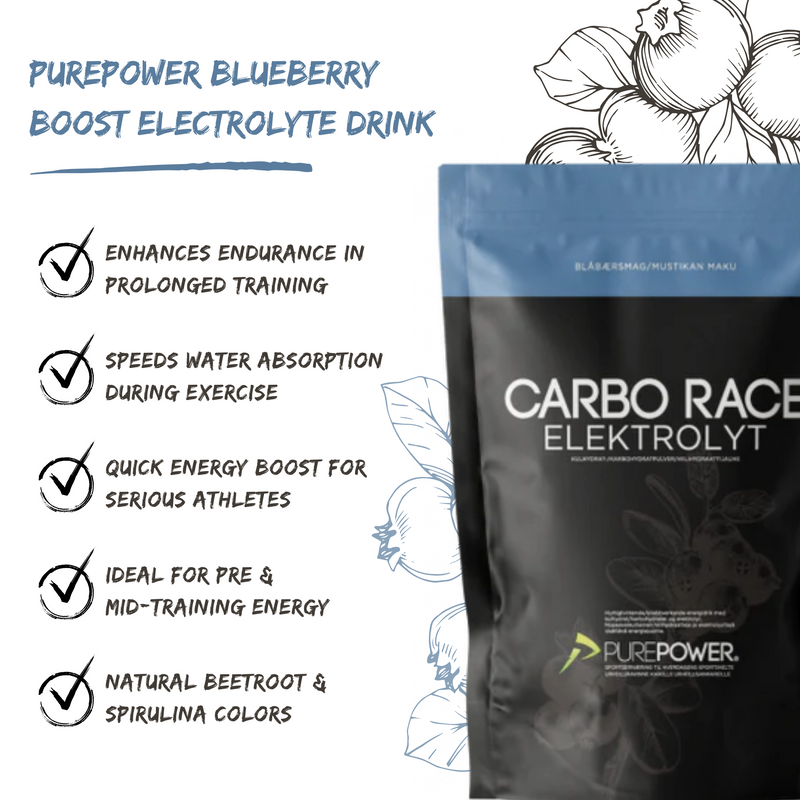 Load image into Gallery viewer, PurePower Carbo Race Electrolyte Drink Blueberry Taste (1000g)
