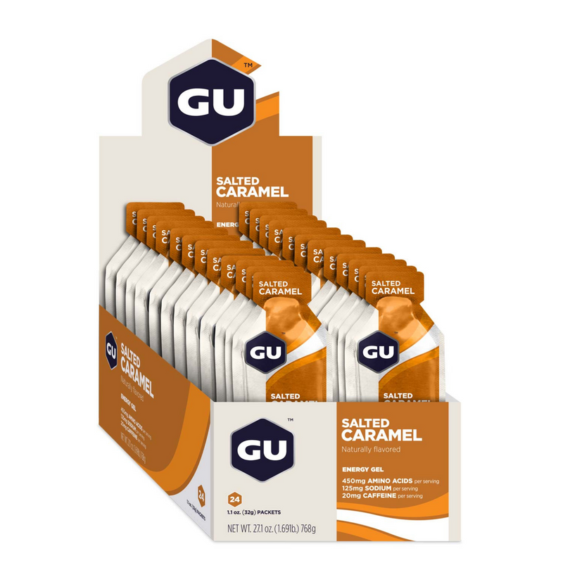 Load image into Gallery viewer, GU Energy Gel Salted Caramel with Caffeine (24 x 32g)
