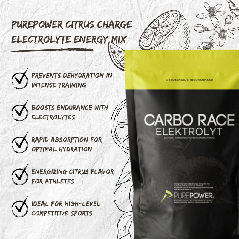 Load image into Gallery viewer, PurePower Carbo Race Electrolyte Drink Citrus (1000g)
