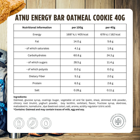 ATNU Energy bar Oatmeal Cookie (12x40g)