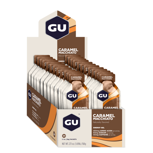 GU Energy Gel Caramel Macchiato with Caffeine (24 x 32g)