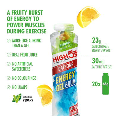 High5 Energy Gel Aqua Caffeine Citrus (20 x 66g)