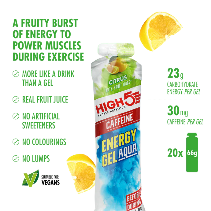 High5 Energy Gel Aqua Caffeine Citrus (20 x 66g)