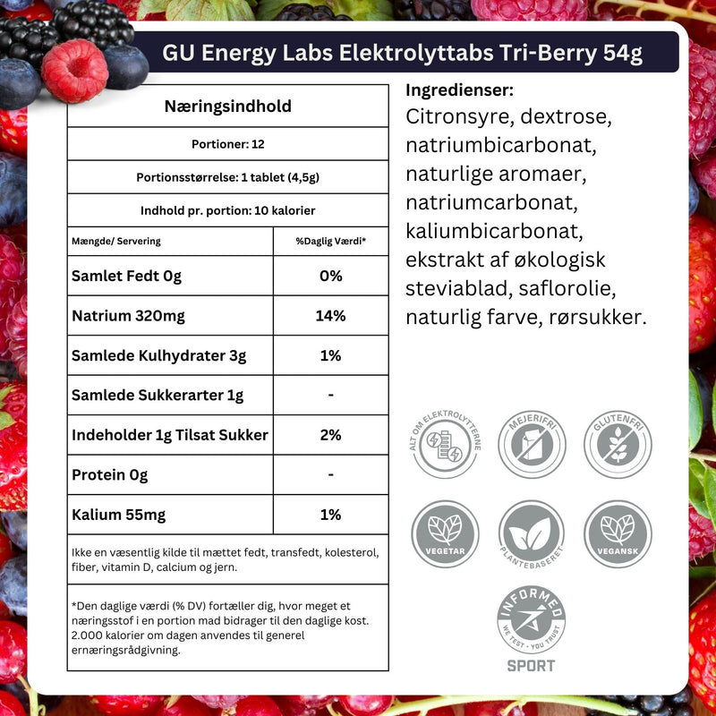 Load image into Gallery viewer, GU Energy Electrolyte Tabs Tri-Berry (8x12x54g)
