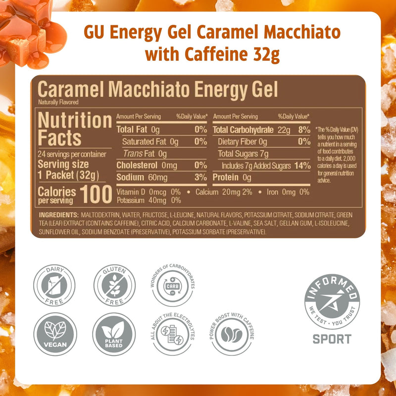 Load image into Gallery viewer, GU Energy Gel Caramel Macchiato with Caffeine (24 x 32g)
