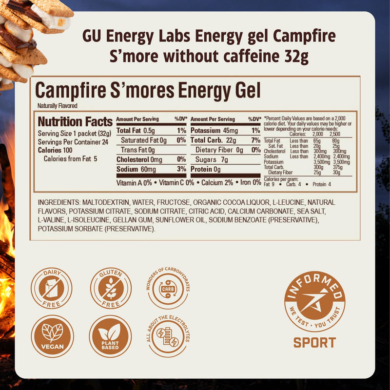 Load image into Gallery viewer, GU Energy Gel Campfire S&#39;mores (24 x 32g)
