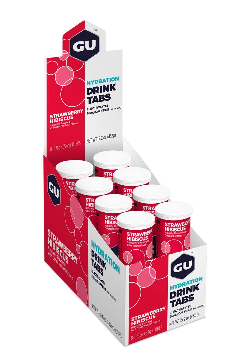 Load image into Gallery viewer, GU Energy Electrolyte Tabs Strawberry Hibiscus (8 x 12 tabs)
