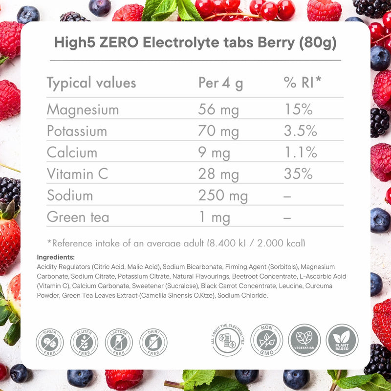 Load image into Gallery viewer, High5 Electrolyte Tabs ZERO Berry (20 tabs)
