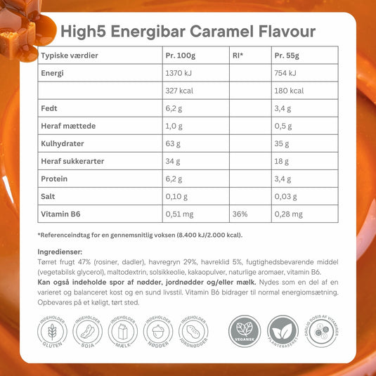 High5 Energibar Caramel Flavour - Ingredients DK