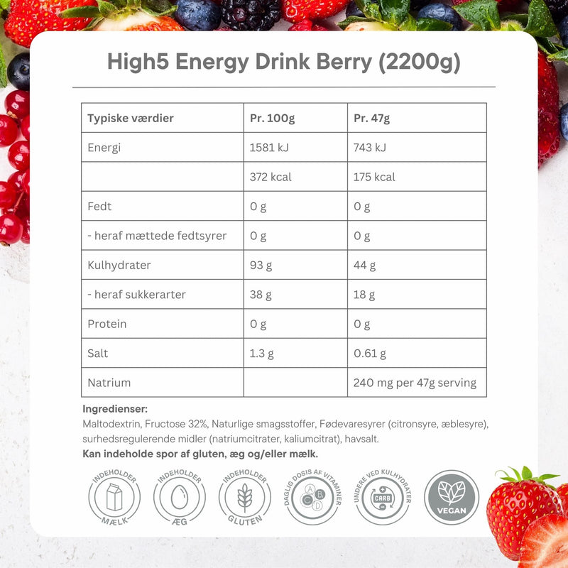 Load image into Gallery viewer, High5 Energy Drink Berry (2200g) - Ingredients
