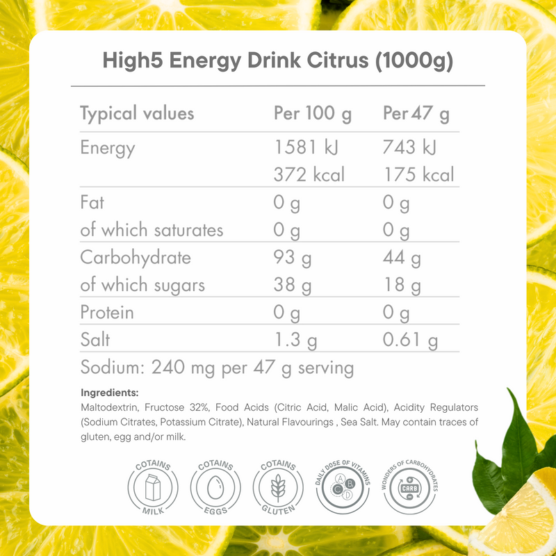 Load image into Gallery viewer, High5 Energy Drink Citrus (1000g)
