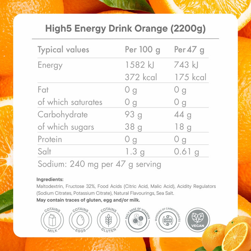 Load image into Gallery viewer, High5 Energy Drink Orange (2200g) - Ingredients
