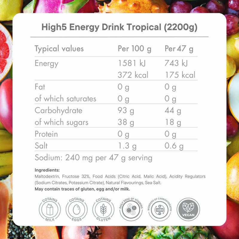 Load image into Gallery viewer, High5 Energy Drink Tropical (2200g) - Ingredients
