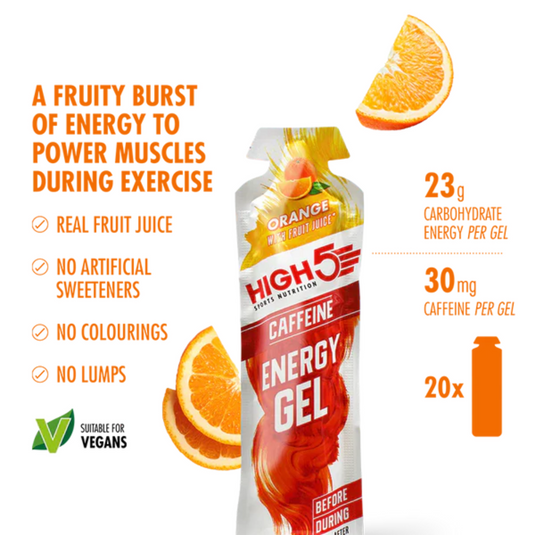 High5 Energy Gel Caffeine Orange (20 x 40g)