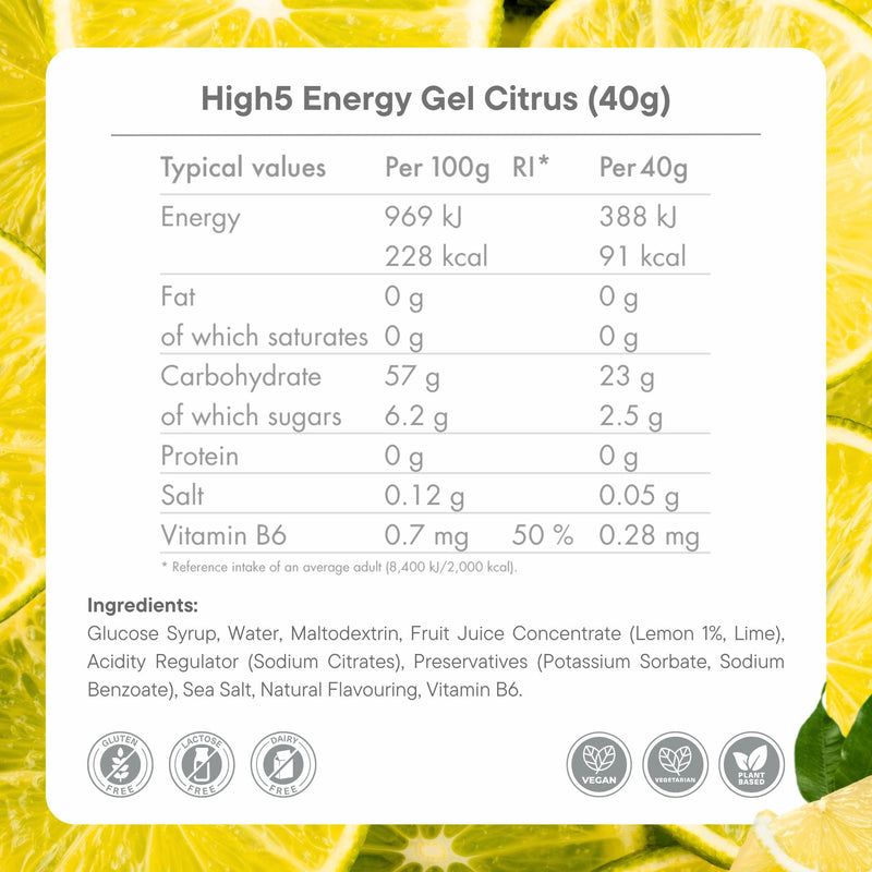 Load image into Gallery viewer, High5 Energy Gel Citrus (20 x 40g)
