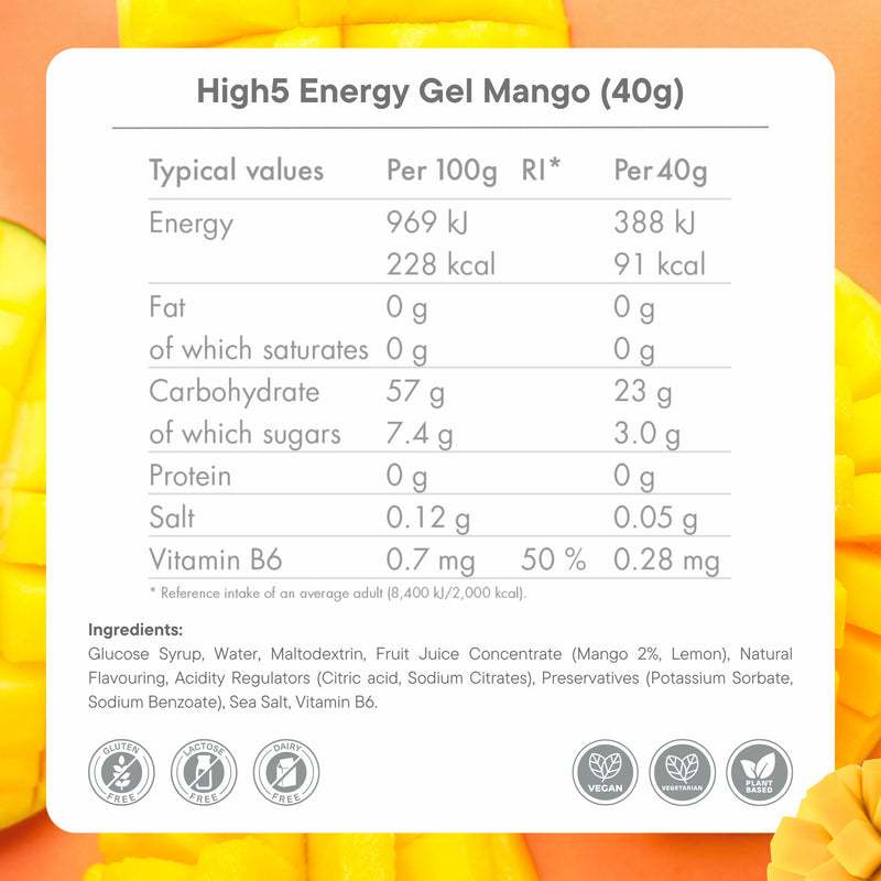 Load image into Gallery viewer, High5 Energy Gel Mango (20 x 40g).
