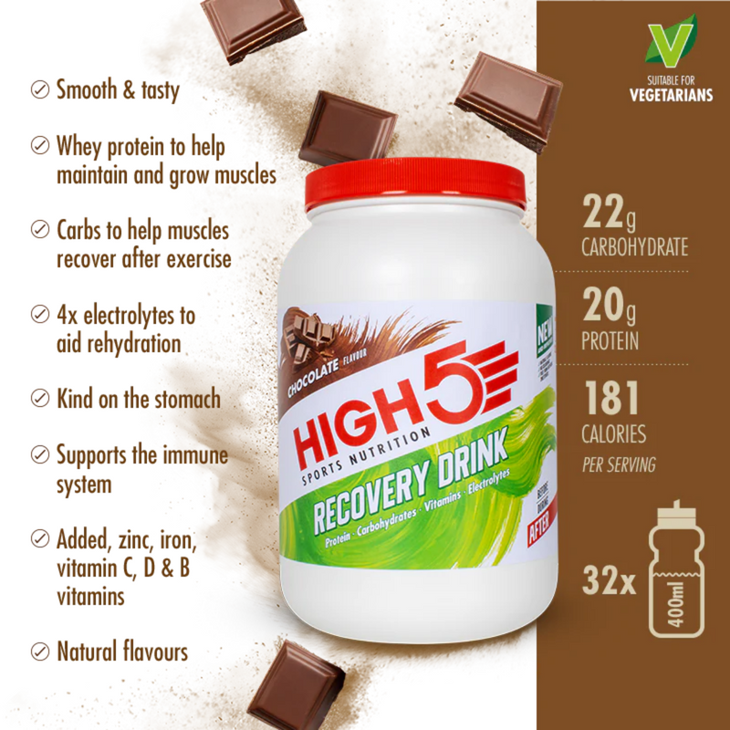 Load image into Gallery viewer, High5 Protein Recovery Drink Powder Chocolate - 1600 g
