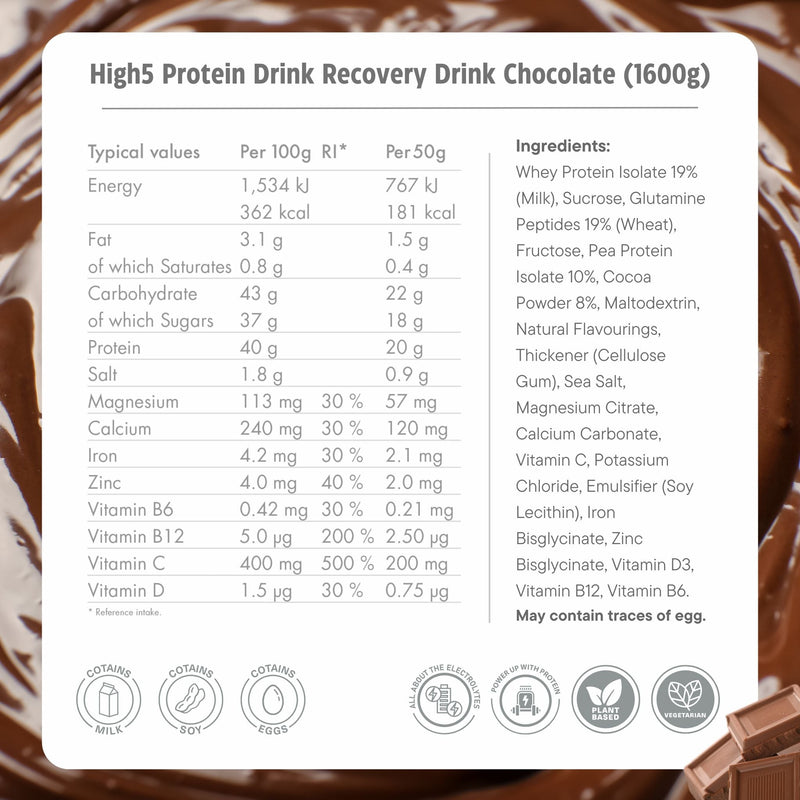 Load image into Gallery viewer, High5 Protein Drink Recovery Drink Chocolate
