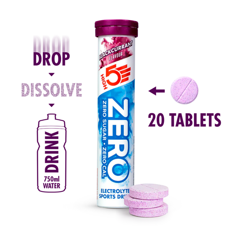 Load image into Gallery viewer, High5 Electrolyte Tabs ZERO Blackcurrant (8x20 tabs)
