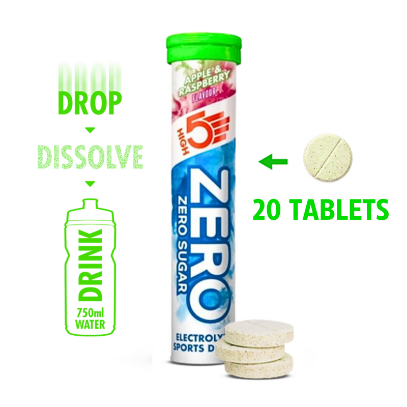 Load image into Gallery viewer, High5 Electrolyte Tabs ZERO Apple &amp; Raspberry (20 tabs)
