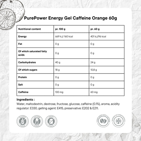 PurePower Energy Gel Orange with Caffeine (60g)