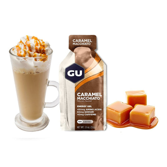 GU Energy Gel Caramel Macchiato with Caffeine (24 x 32g)